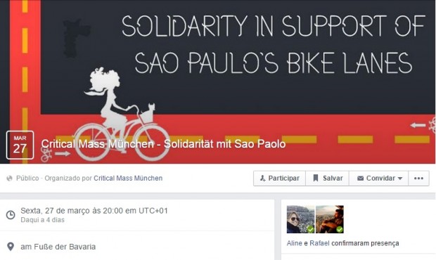 página da Massa Crítica de Munique no Facebook